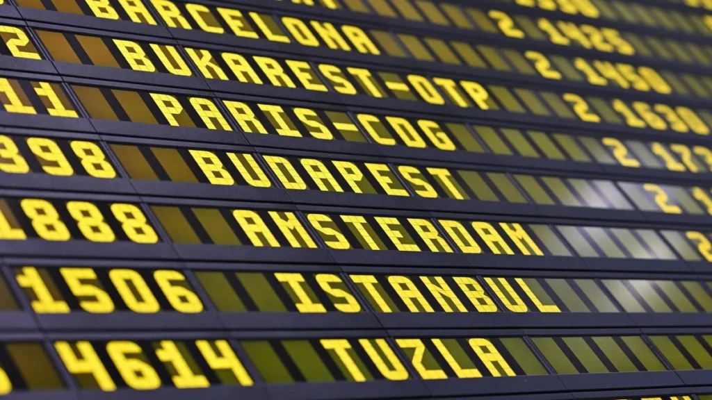 Departures at airport