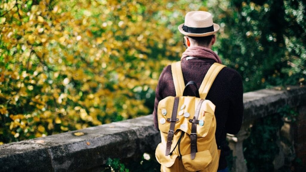 man exploring a new trail