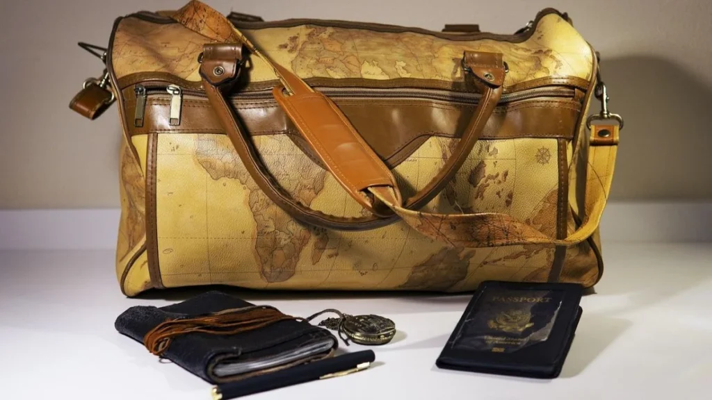 travel‑ready bag with passport and essentials