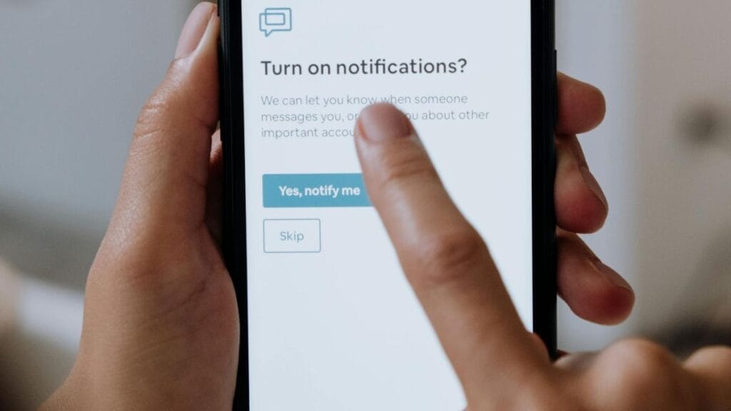 turning on notifications on the phone.
