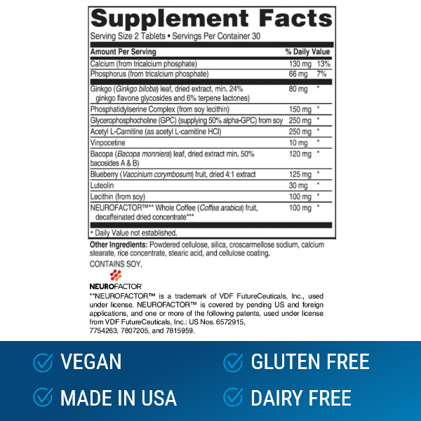 Advanced Memory Formula Advanced Bionutritionals Supplement Facts