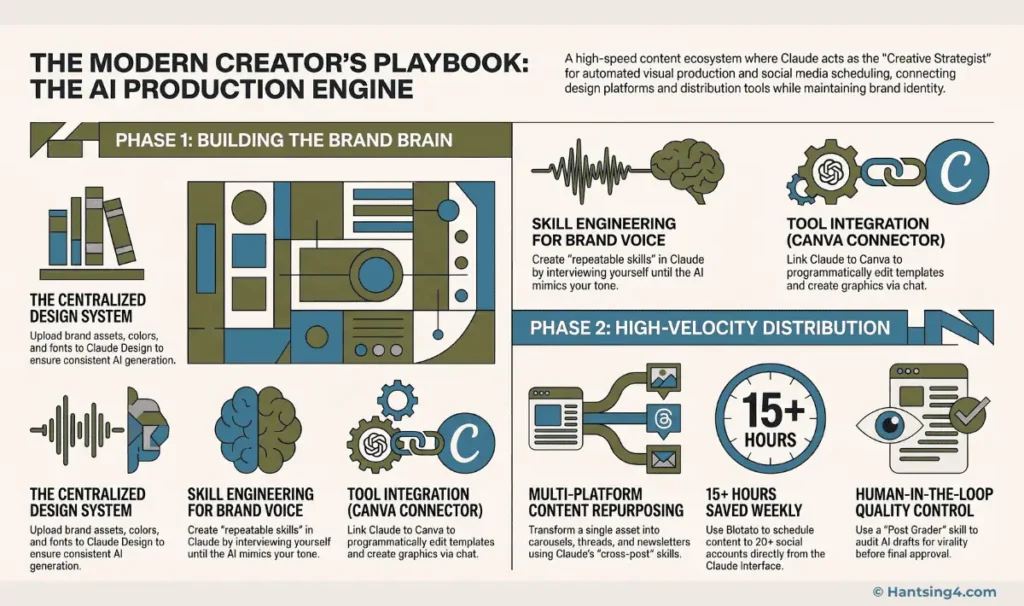 AI content creation stack for solopreneurs with focus on Claude, Canva, and Blotato