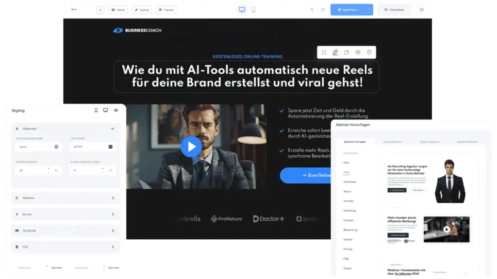 FunnelCockpit Website& Funnel Builder. Image credit: FunnelCockpit
