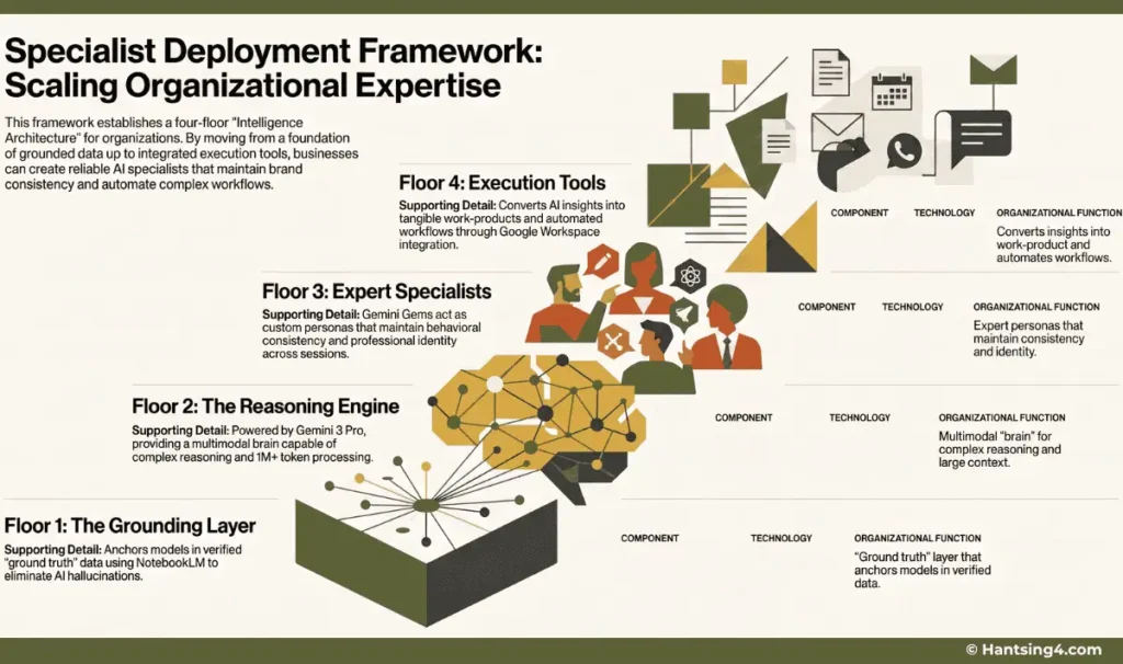 Google AI Ecosystem: Specialist Deployment Framework, useful for scaling organizational expertise.