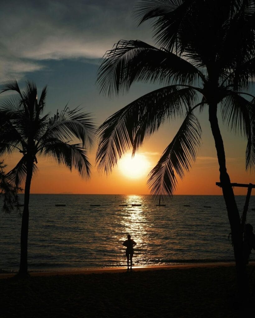 sunset at tropical beach